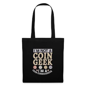 Collection de pièces de monnaie amusante pour les collectionneurs de pièces de monnaie et - Sac en tissu - noir - Devant