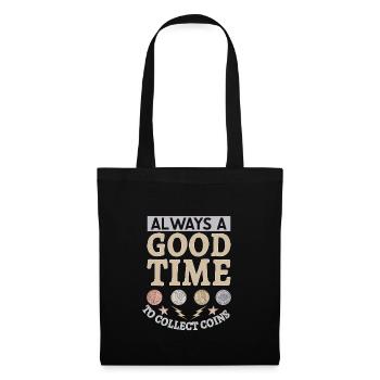 Collection de pièces de monnaie amusante pour les collectionneurs de pièces de monnaie et - Sac en tissu - noir - Devant