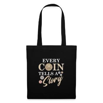 Collection de pièces de monnaie amusante pour les collectionneurs de pièces de monnaie et - Sac en tissu - noir - Devant