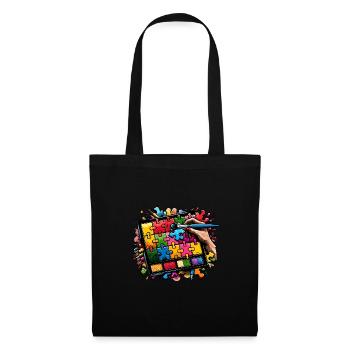 Puzzle Lover Jigzaw Puzzle Jeu de société Puzzler - Sac en tissu - noir - Devant