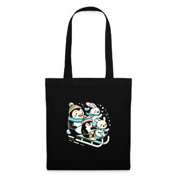 Sledding Snow Sled Winter Sport Winter Outdood - Tote Bag - black - Front