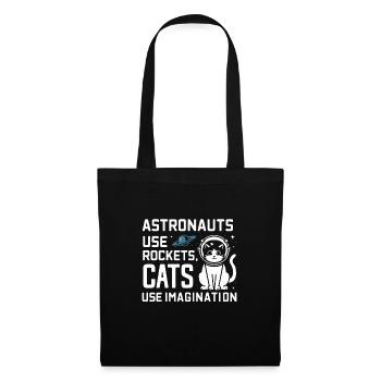 Katze Astronaut Astronomie Äußeres Sonnensystem - Stoffbeutel - Schwarz - Vorne