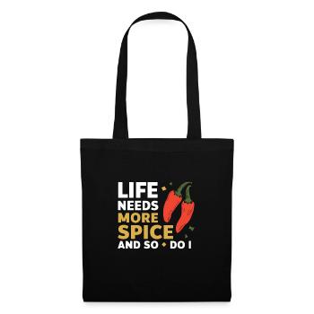 Liebhaber Scharfer Speisen, Chili Peppers Chef - Stoffbeutel - Schwarz - Vorne