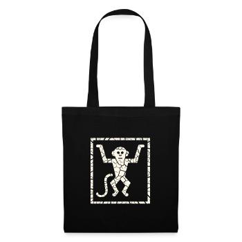 Pétroglyphe Art rupestre ancien Rock dessin indien - Sac en tissu - noir - Devant