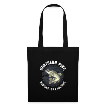Northern Pike Fisherman Pike Fishing Rod Pike Fish - Tote Bag - black - Front