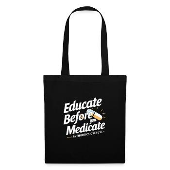 l’abus d’antibiotiques, la résistance aux antibiotiques, - Sac en tissu - noir - Devant