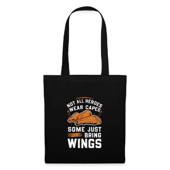 Chicken Wings Wing Hot Cooked Chicken Fast Food - Stoffbeutel - Schwarz - Vorne