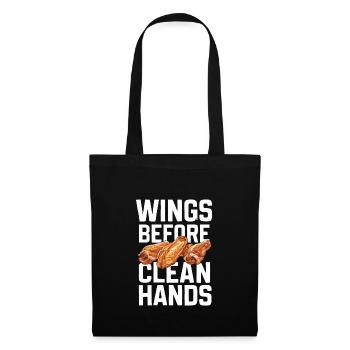 Ailes de poulet chaudes Ailes de poulet épicées Ailes de buffle - Sac en tissu - noir - Devant