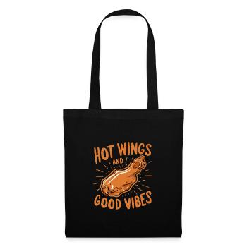 Hot Chicken Wings Spicy Wings Buffalo Wings - Stoffbeutel - Schwarz - Vorne