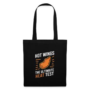 Ailes de poulet chaudes Ailes de poulet épicées Ailes de buffle - Sac en tissu - noir - Devant