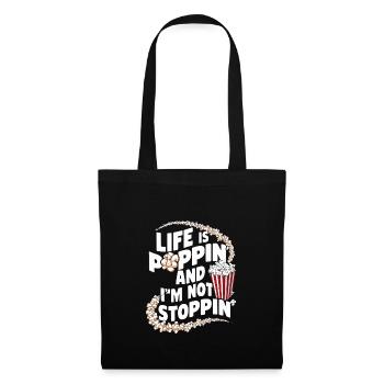 Lustiger Popcorn-spruch, Binge-watching-popcorn - Stoffbeutel - Schwarz - Vorne