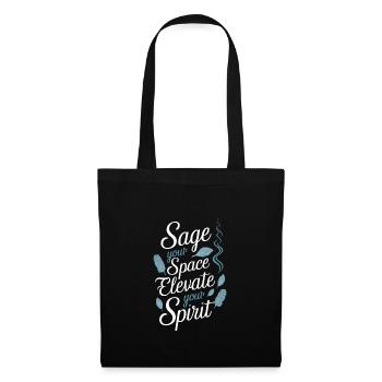 Smudge Sage Plume Sorcellerie spirituelle Méditer - Sac en tissu - noir - Devant
