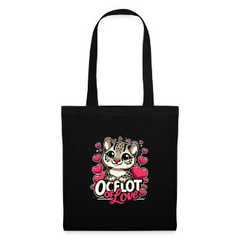 Ozelot Wild Cat Exotic Pets Jungle Big Cat - Stoffbeutel - Schwarz - Vorne