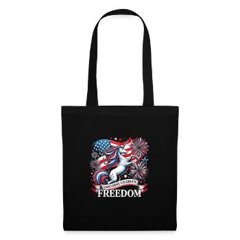 Patriotisme magique Licorne américaine États-Unis - Sac en tissu - noir - Devant