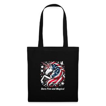Patriotisme magique Licorne américaine États-Unis - Sac en tissu - noir - Devant