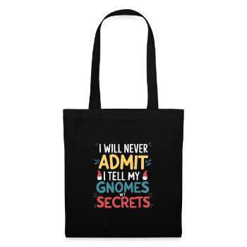 Nains de jardin Amateur de gnomes Drôle Gnome Jardinage - Sac en tissu - noir - Devant