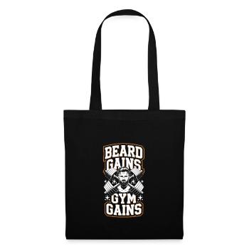 Beard Gains Fitness Enthusiast With Beard and - Stoffbeutel - Schwarz - Vorne