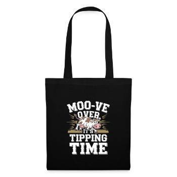 Funny Cow Tipping Joke for Farm Enthusiasts and - Stoffbeutel - Schwarz - Vorne