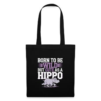 Adorable bébé hippopotame oeuvre pour les amateurs d’hippopotames - Sac en tissu - noir - Devant
