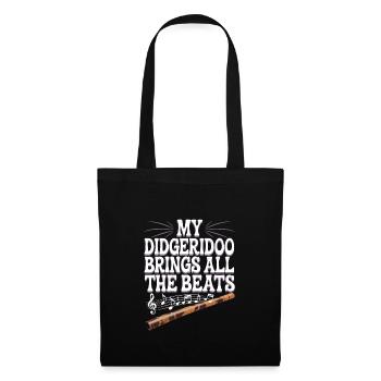 Didgeridoo Player Embracing Aboriginal Instrument - Tote Bag - black - Front