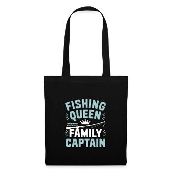 Angler-mama, Stolze Anglerin Und Outdoor-fischer - Stoffbeutel - Schwarz - Vorne