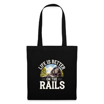 Railfan Passionné de train Amoureux des locomotives - Sac en tissu - noir - Devant