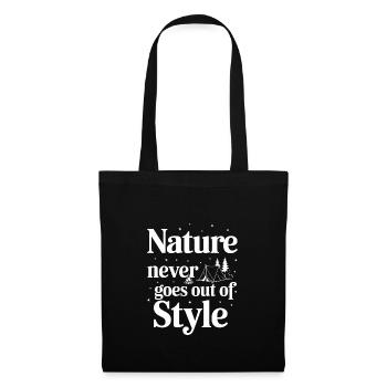 Souvenirs de camping nostalgiques, ambiance rétro, - Sac en tissu - noir - Devant