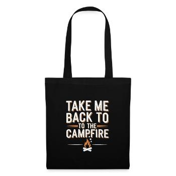Souvenirs de camping nostalgiques, ambiance rétro, - Sac en tissu - noir - Devant