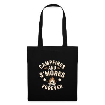 Souvenirs de camping nostalgiques, ambiance rétro, - Sac en tissu - noir - Devant