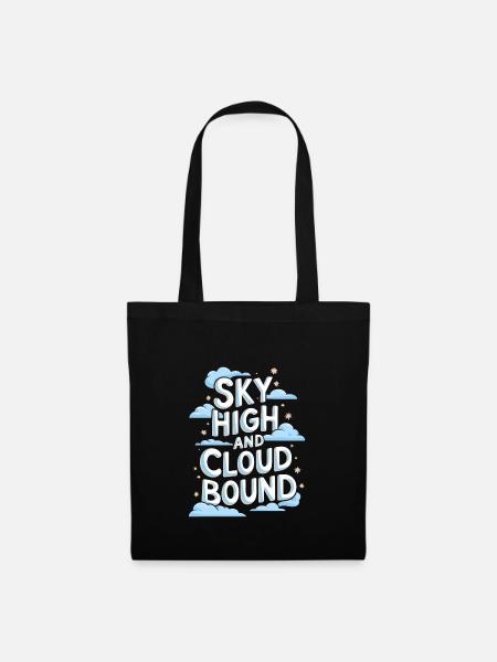 Wolkenblick, Entspannender Himmel, Verträumte - Stoffbeutel - Schwarz