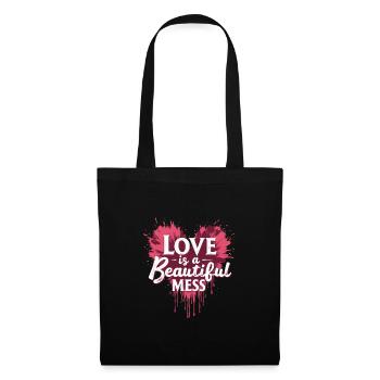 Grunge Saint-Valentin Sombre Romance Amour énervé - Sac en tissu - noir - Devant
