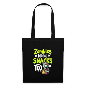 Zombie Apocalypse Humor Lustige Untote Zitate - Stoffbeutel - Schwarz - Vorne