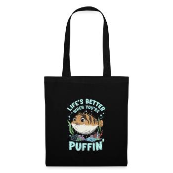 Poisson-globe passionné de la vie marine Quirky - Sac en tissu - noir - Devant