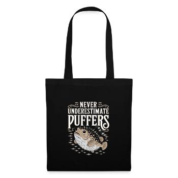 Poisson-globe passionné de la vie marine Quirky - Sac en tissu - noir - Devant
