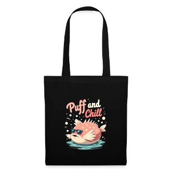 Poisson-globe passionné de la vie marine Quirky - Sac en tissu - noir - Devant
