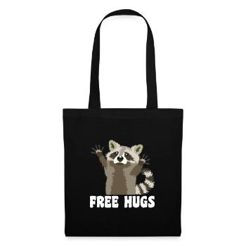 Free Hug's Raccoon Saying - Tote Bag - black - Front