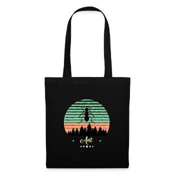 Ameise Insekt Vintage Retro Tiere Sonnenuntergang - Stoffbeutel - Schwarz - Vorne