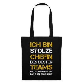 Stolze Chefin Des Besten Teams Das Shirt Geschenkt - Stoffbeutel - Schwarz - Vorne