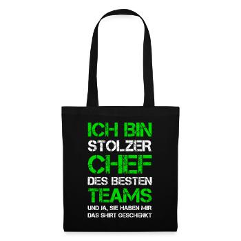 Stolzer Chef Des Besten Teams Geschenk Mitarbeiter - Stoffbeutel - Schwarz - Vorne