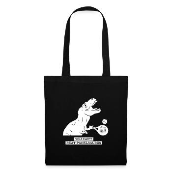Motif Padel T-Rex pour les joueurs de padel tennis - Sac en tissu - noir - Devant
