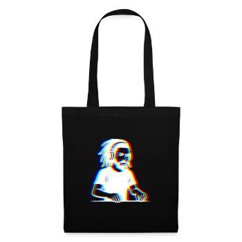 EDM - DJ - Glitch Rave Stil - Stoffbeutel - Schwarz - Vorne