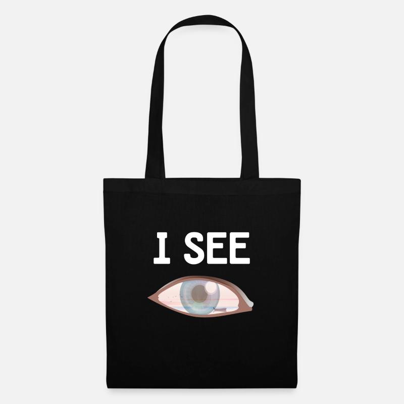 Auge mit Meer - I See - Stoffbeutel - Schwarz