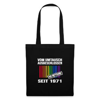 1971 geburtstag lgbt regenbogen pride birthday - Stoffbeutel - Schwarz - Vorne
