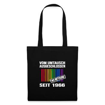 1966 geburtstag lgbt regenbogen pride birthday - Stoffbeutel - Schwarz - Vorne