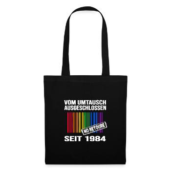 geburtstag 1984 lgbt regenbogen pride birthday - Stoffbeutel - Schwarz - Vorne