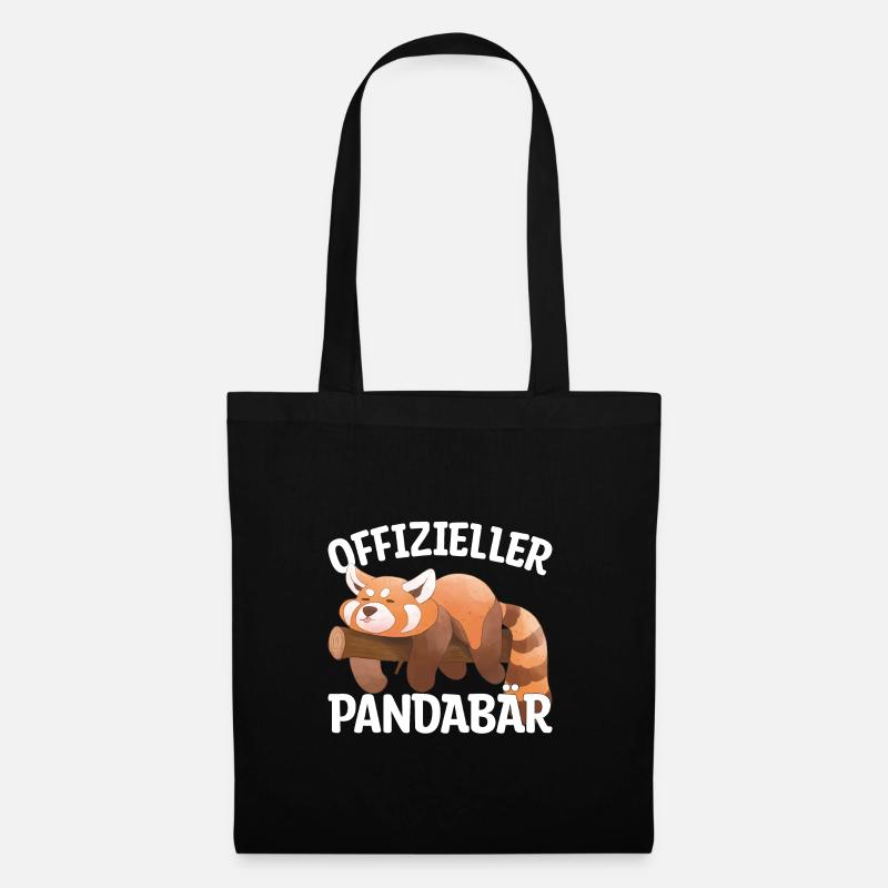 roter Panda schlafen Geschenk - Stoffbeutel - Schwarz