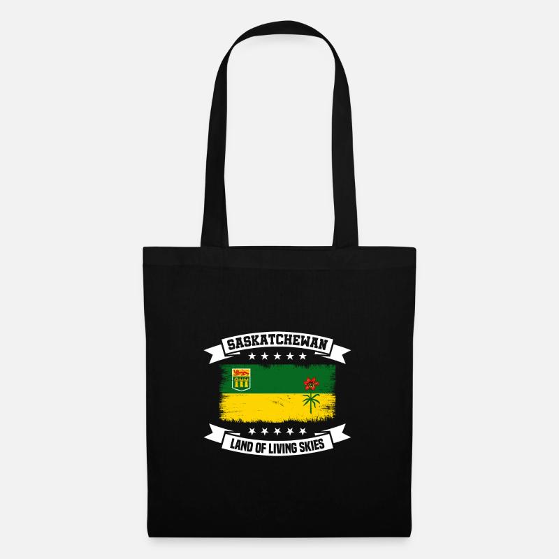 Saskatchewan Flagge Vintage Retro - Stoffbeutel - Schwarz