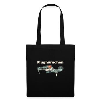 Flughörnchen - Eichhörnchen in Quadrocopter - Stoffbeutel - Schwarz - Vorne