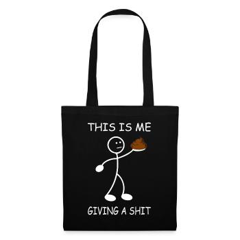 Dies ist mir ein Sh-t Stick Man Stick Figur geben - Stoffbeutel - Schwarz - Vorne