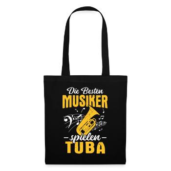 Orchester Tubist Die besten Musiker spielen Tuba - Stoffbeutel - Schwarz - Vorne